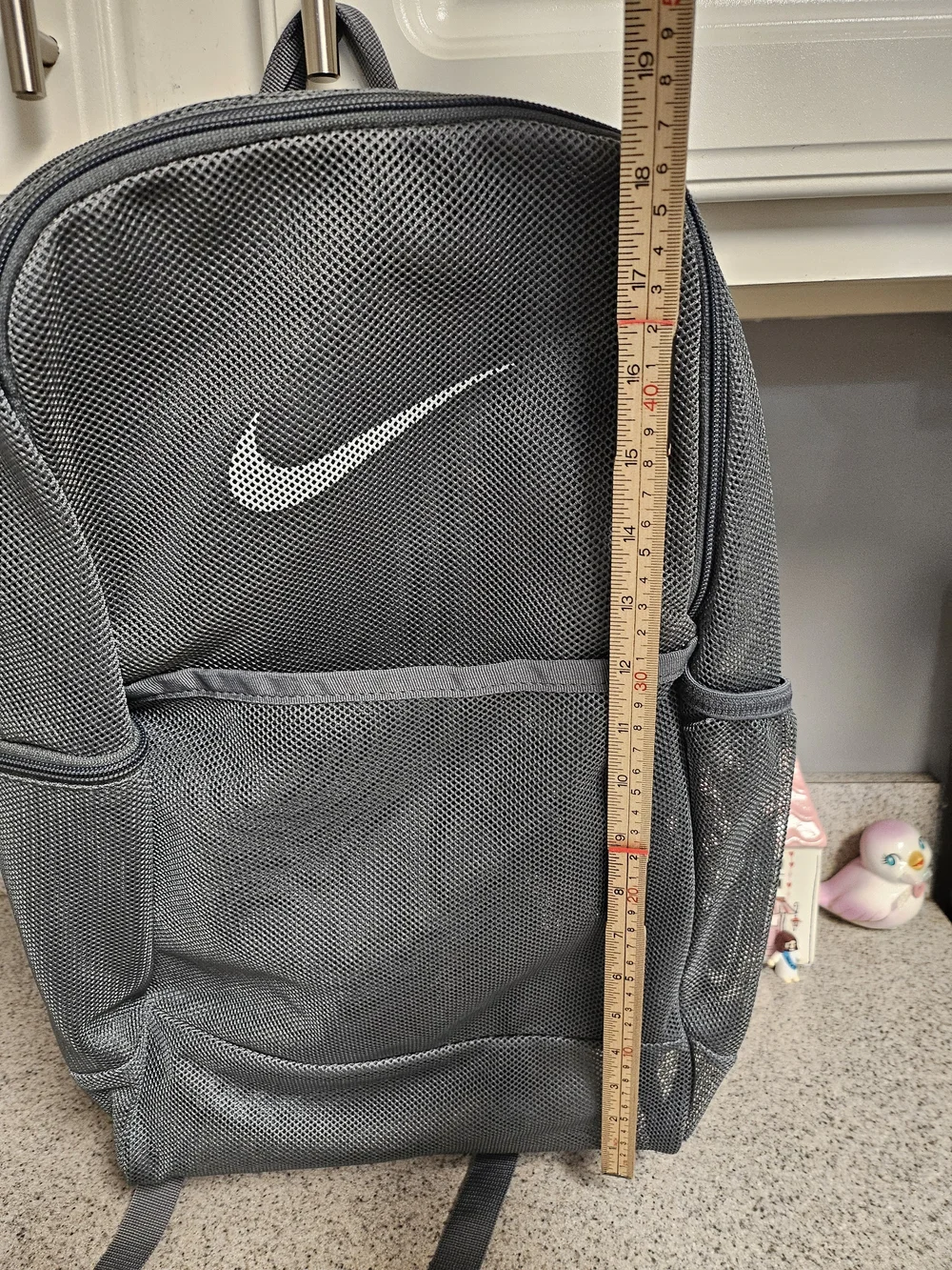 Nike Men's Gray Mesh Backpack - Casual Everyday Bag